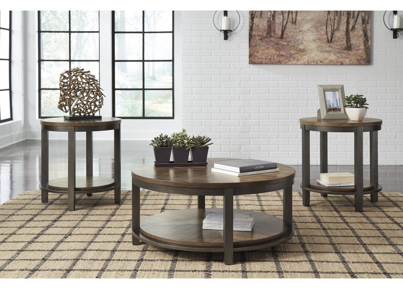 Doreen Circular Wooden Side Table 